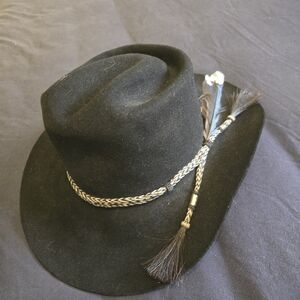 Black Felt Hat with Braided Band